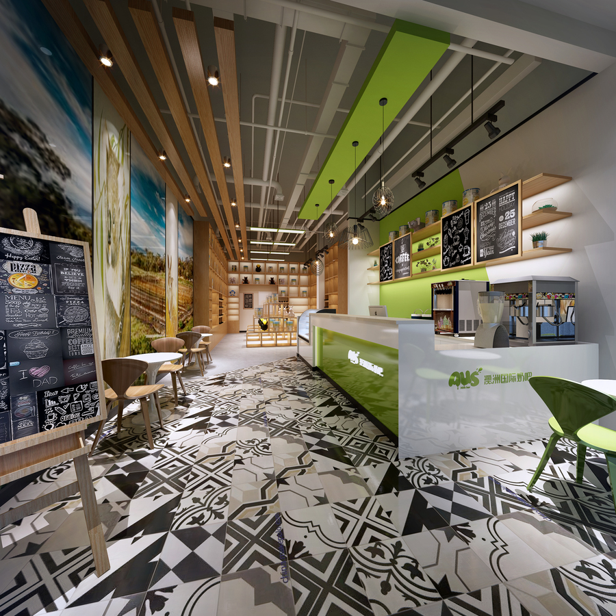 澳洲国际奶吧设计案例-重庆奶茶店空间设计