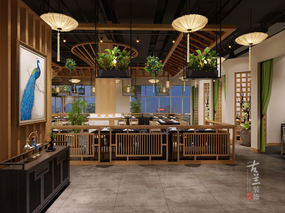 菌林天下养身汤锅店设计-万达商铺空间专业设计