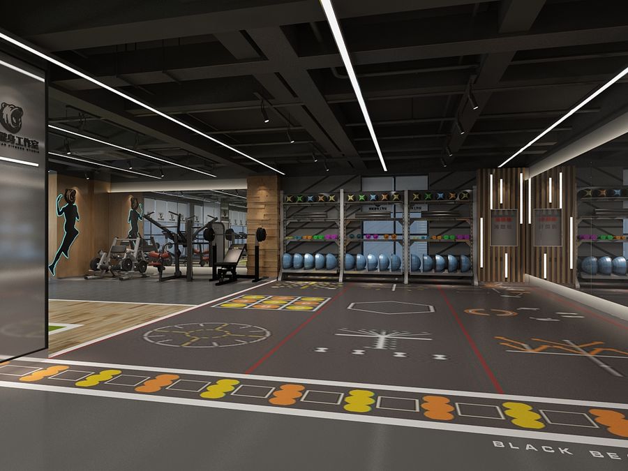【黑熊健身俱乐部】成都健身房设计案例之健身工作室