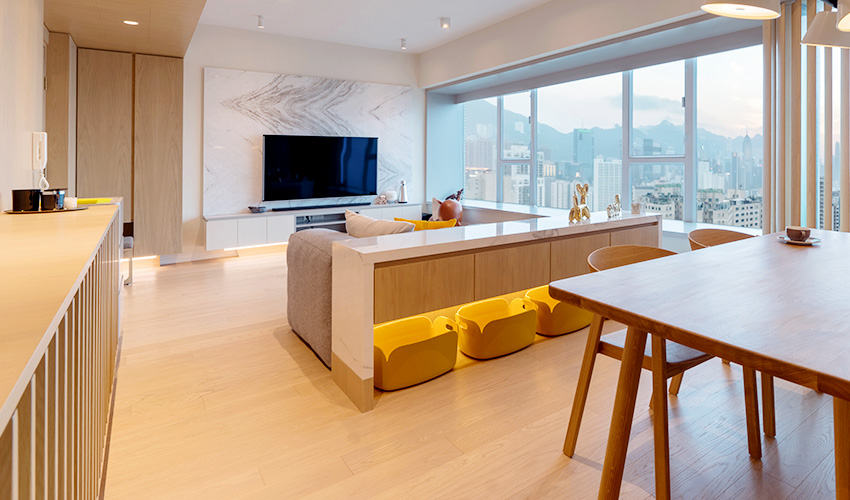 坐擁 180 度海港美景！香港 27 坪現代風住宅