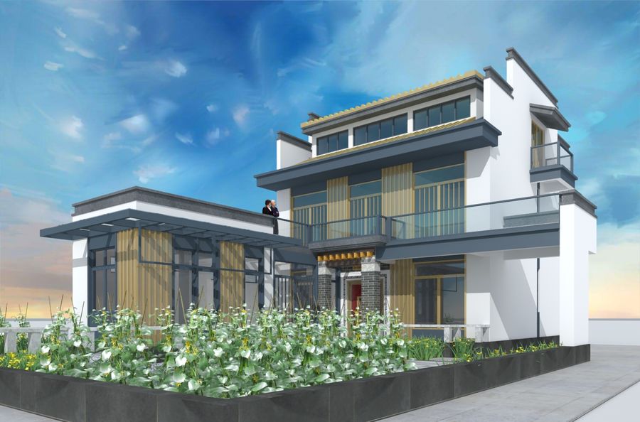 湖北新中式徽派農(nóng)村自建房設(shè)計，