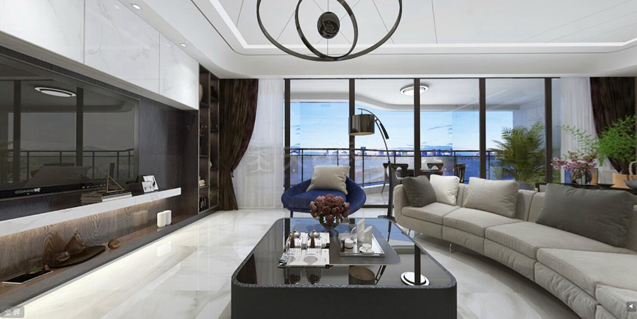 棕榈泉悦江国际230平米户型改造设计，现代时尚装修效果图