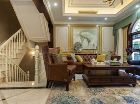 紫泉枫丹别墅装修实景照片，美式风格设计