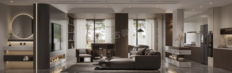 萬科江上明月疊拼別墅設(shè)計(jì),重慶江上明月現(xiàn)代簡約裝修效果圖