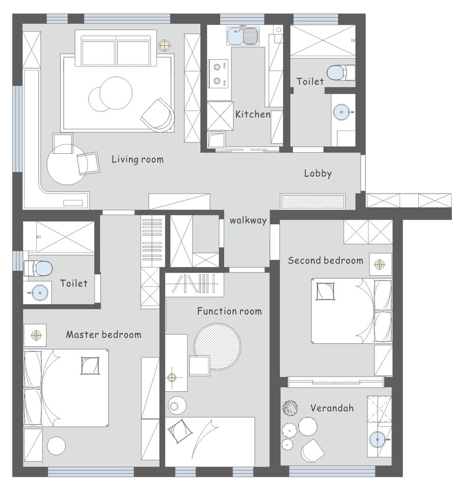 Charming Home ——  用灰色营造出一个简约、复古又高级的家