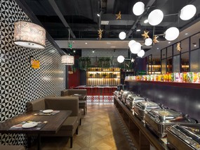 餐饮空间设计铁板烧餐厅设计【月影铁板烧】潋滟月影下的艺术餐厅