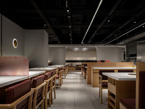 浅色调烤肉餐厅升级设计，韩时烤肉，540㎡简约风烤肉空间