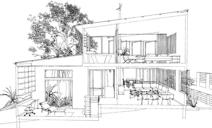棕榄树丛中的木房子——Strachan Group Architects