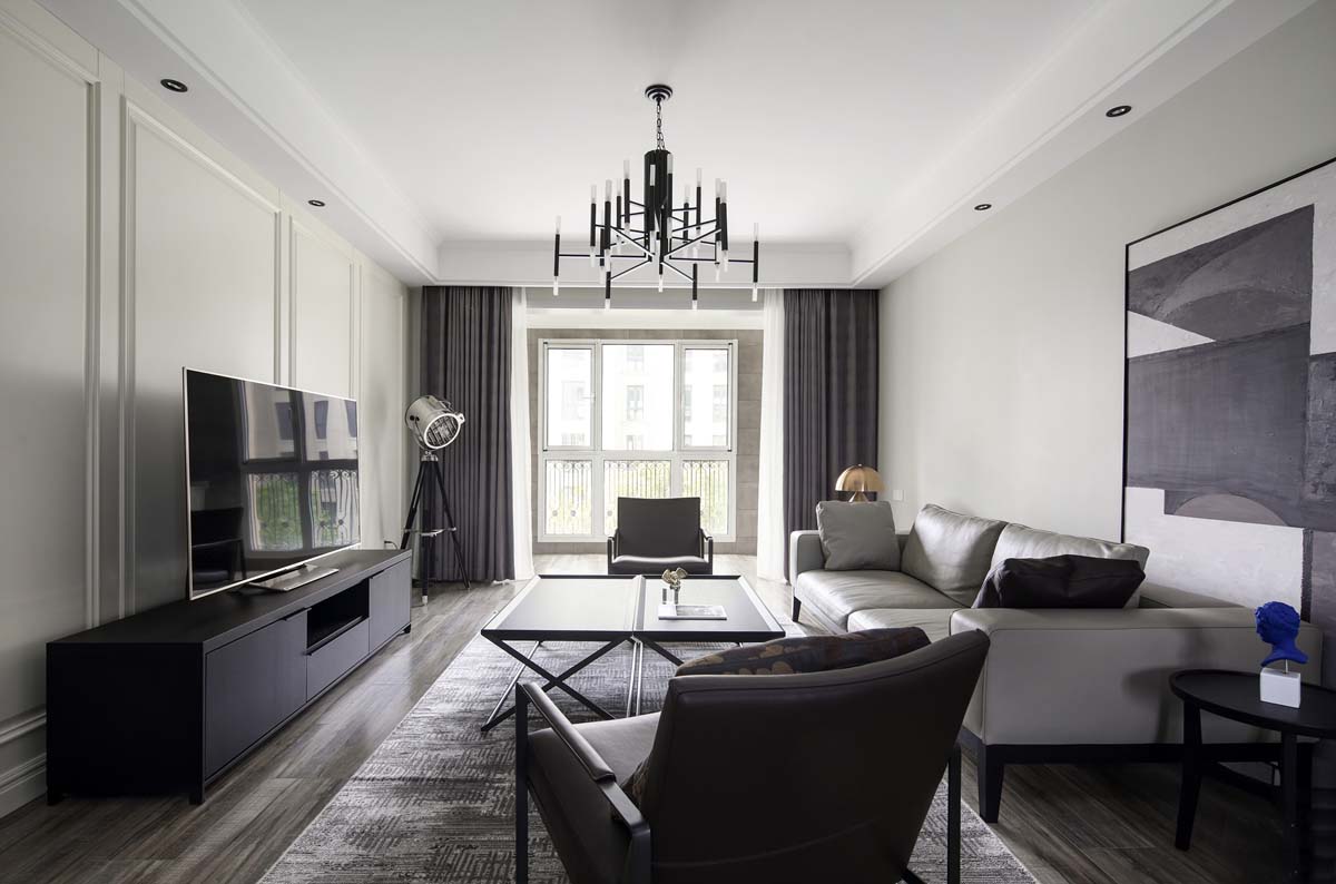 天津现代质感的住宅空间，灰色纯现代风格