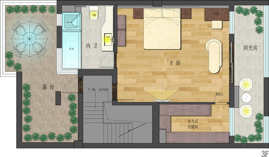 透着现代气息感觉的住宅，极富线条与通透感的楼梯