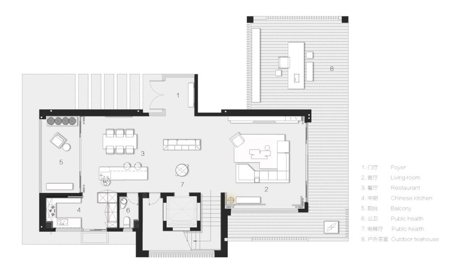 充满西方美学的居住空间，隐性方式表达隐匿东方审美