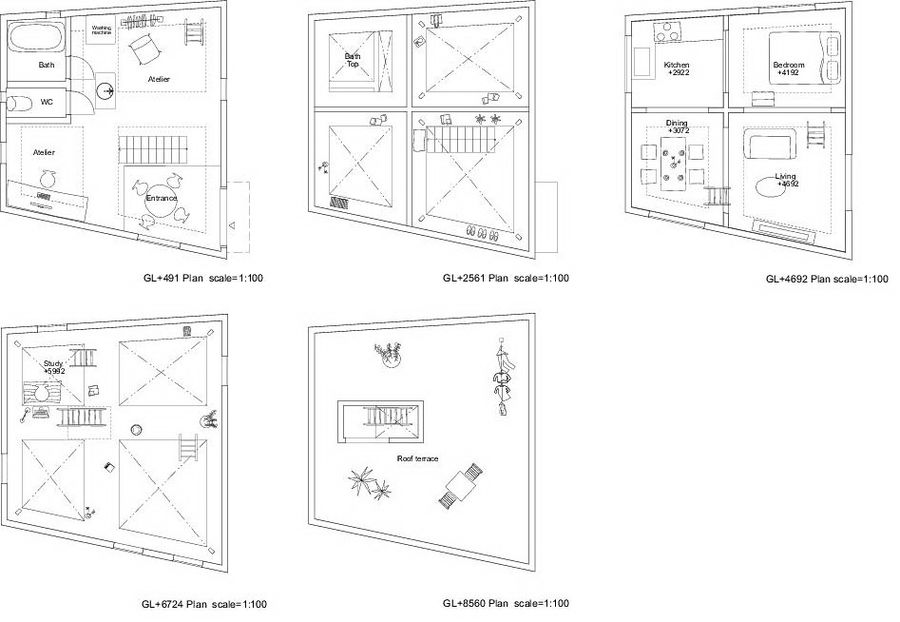 格局奇特的別墅——Hiroyuki Shinozaki Architects