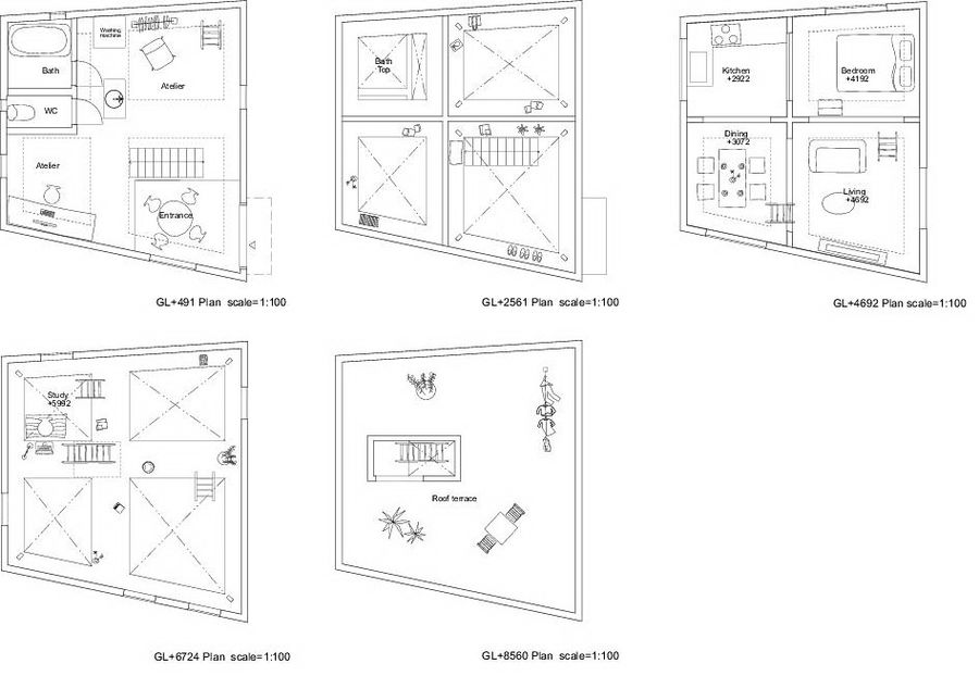 格局奇特的别墅——Hiroyuki Shinozaki Architects