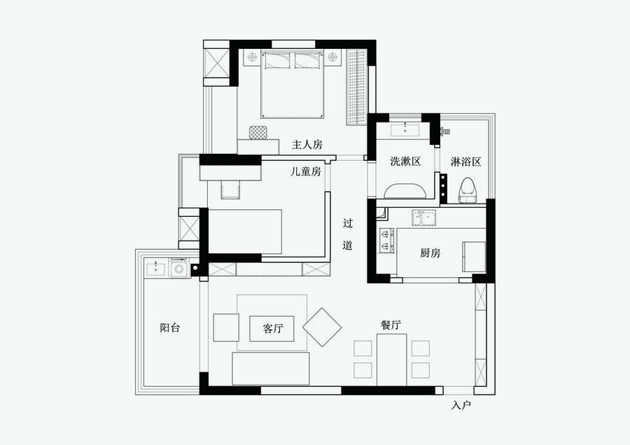 上海色彩鲜艳的住宅，增强小空间的收纳