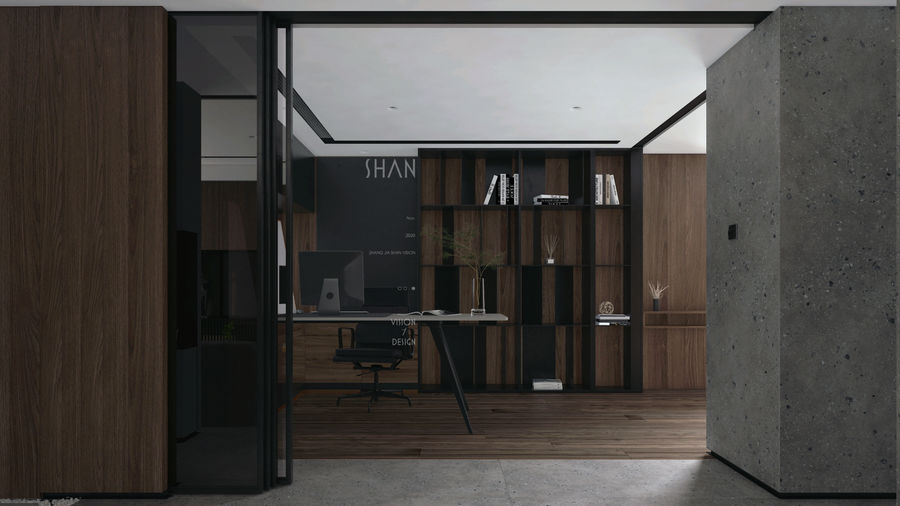 SHAN丨暗调系单身住宅设计及效果表现