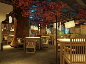 【暗恋·桃花源】 中餐厅设计_餐饮空间设计_七原设计作品