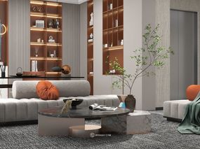 90空間設計∣197㎡活力橙+高級灰，家要時尚也要溫馨