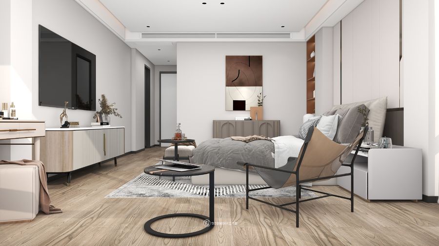 90空间设计∣197㎡活力橙+高级灰，家要时尚也要温馨