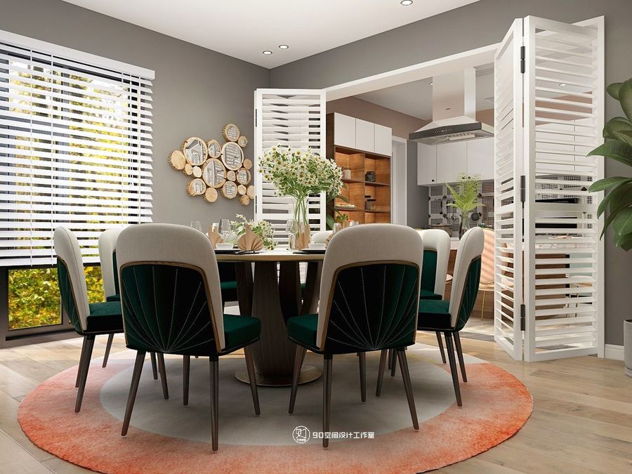 90空间设计丨300㎡现代轻奢民宿，粉绿细节点缀也能这么有质感！