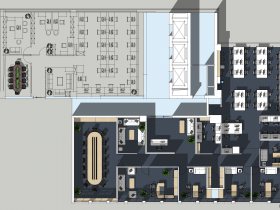 做的一个办公室草图的模型。先分享下效果