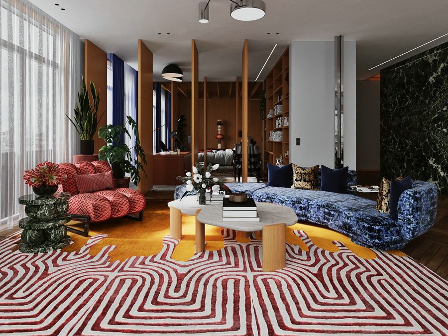 现代混搭公寓 多彩软装设计！