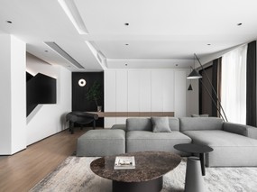 南昌阿鶴設計丨這個黑白分明的家，溫暖又不失設計感