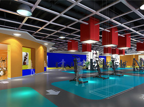 西安炫酷健身房装修设计效果图
