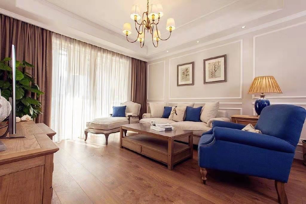 98㎡简约美式风格家居装修设计案例，色调柔和又舒适温馨! 