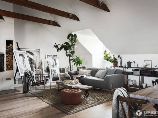 斯堪的纳维亚：丰富的艺术品 打造高格调的阁楼公寓