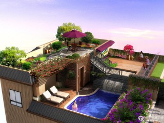 屋顶花园设计案例效果图