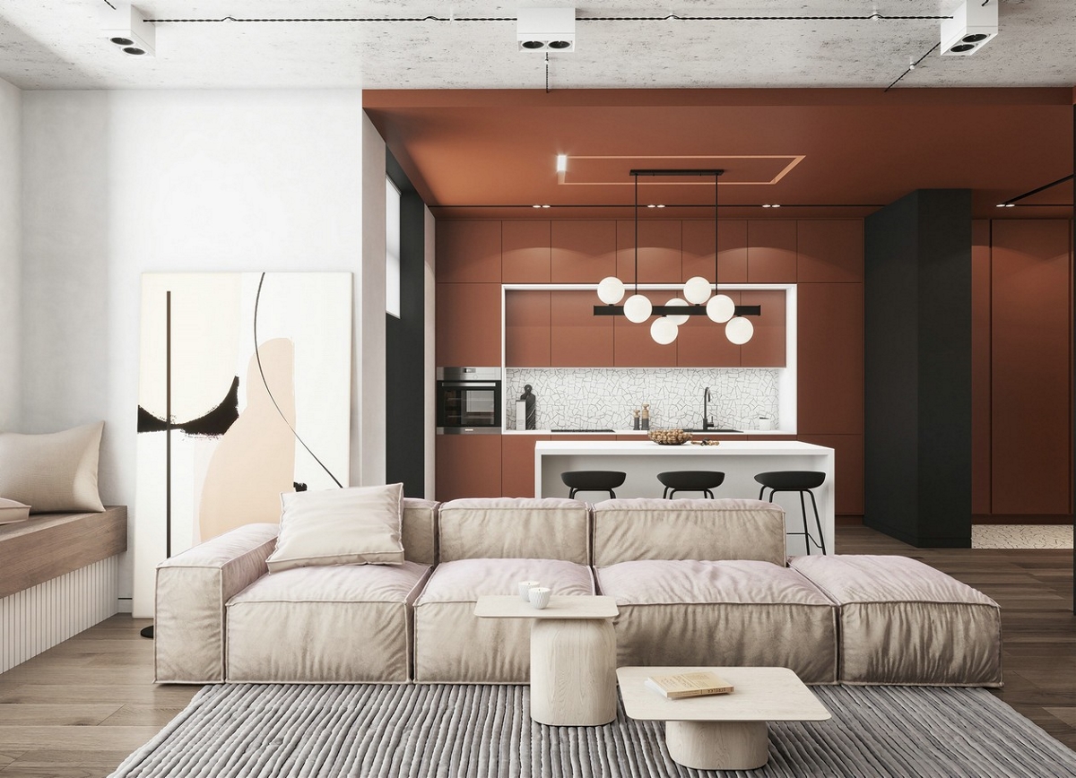 橙色系公寓设计 热情，奔放，大胆，果敢，流光溢彩