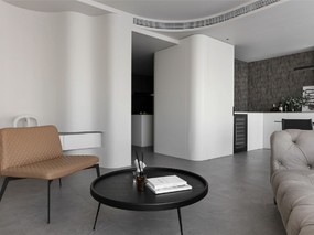 现代简约|客厅无直角，玻璃房卫浴，充满艺术格调