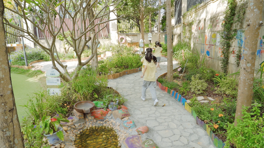 幼儿园户外无动力游乐设计，深圳市八仙岭幼儿园，亲近自然，乐享田园