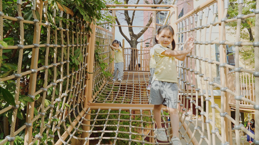幼兒園戶外無動力游樂設計，深圳市八仙嶺幼兒園，親近自然，樂享田園
