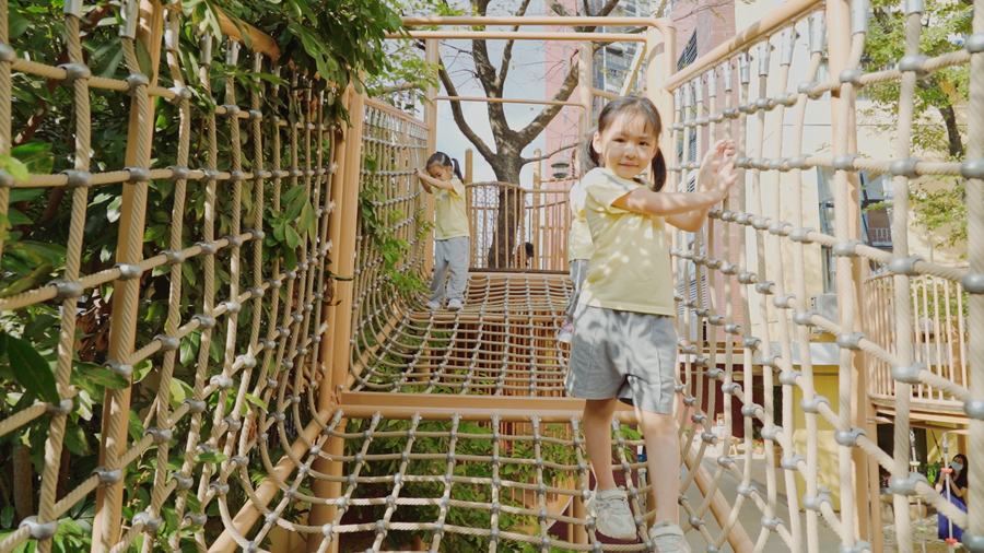 幼儿园户外无动力游乐设计，深圳市八仙岭幼儿园，亲近自然，乐享田园