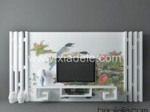 六件精美电视墙组合 3d模型下载