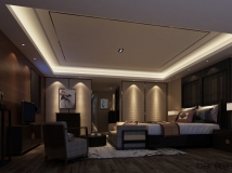 现代中式客餐厅+卧室  max2009 材质灯光都有
