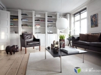 白色调子的丹麦低调奢华的时尚之家与62平米的整洁白色公寓