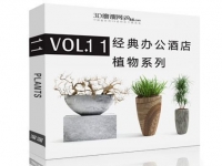 3D溜溜原创单体第十一期 经典办公酒店植物系列