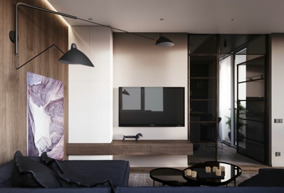 深色极简主义公寓设计 | Julia Siriak