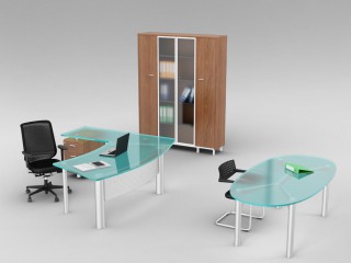 25套最新现代办公室桌椅组合3Dmax模型单体工装