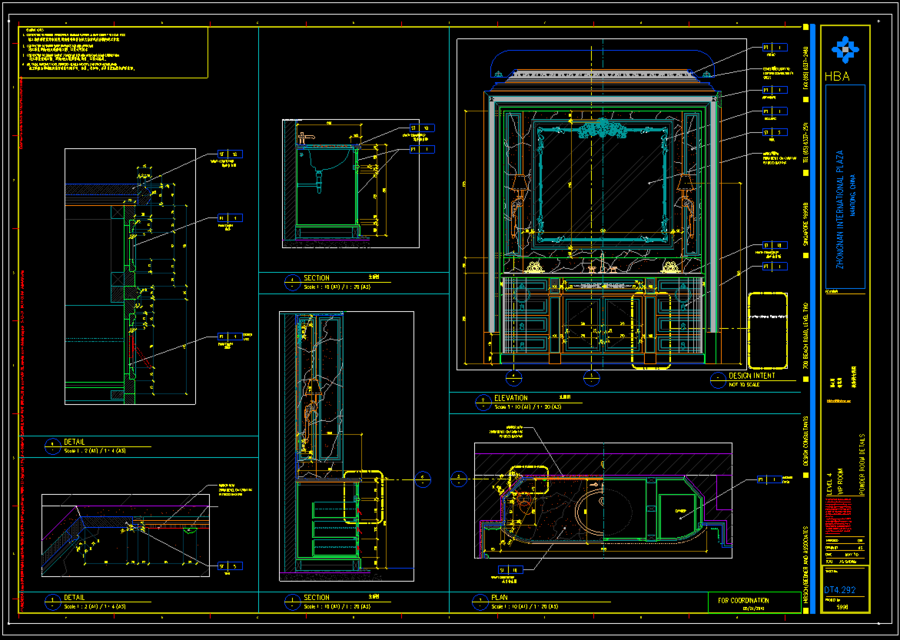《HBA-南同金仕欧式大酒店》CAD施工图+效果图+方案+实景+物料图