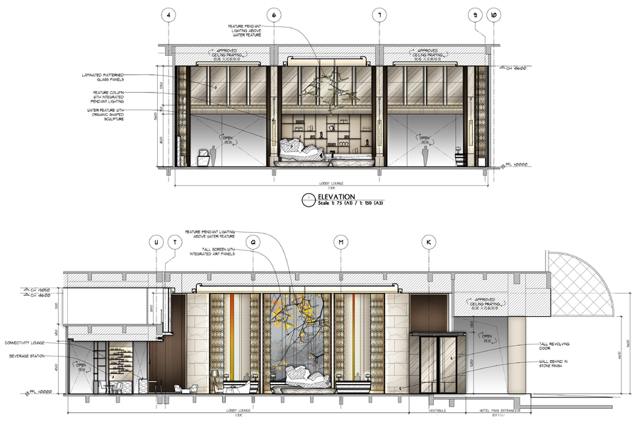 《HBA--苏州铂尔曼酒店》3d效果图+施工平面图+设计概念方案