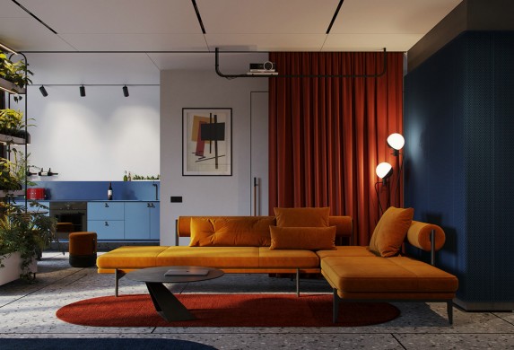 红黄蓝，个性色彩公寓设计 | Form8