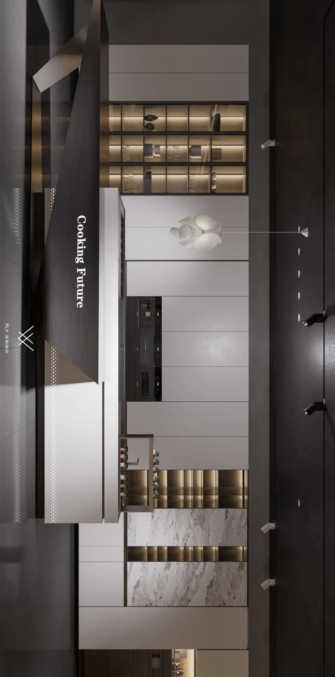 菲拉设计丨1200㎡高端不锈钢橱柜展厅与餐厅，双层空间的视觉演绎